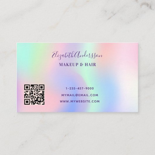 Roze paarse glitter qr code klantenkaartje (Achterkant)