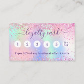 Roze paarse glitter qr code klantenkaartje (Voorkant)