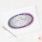 Roze Paarse Glitter Silver Product Packaging Label (Envelop)