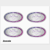 Roze Paarse Glitter Silver Product Packaging Label (Vel)