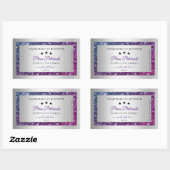 Roze Paarse Glitter Silver Product Packaging Label (Vel)