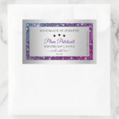 Roze Paarse Glitter Silver Product Packaging Label (Tas)