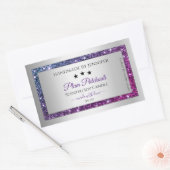 Roze Paarse Glitter Silver Product Packaging Label (Envelop)