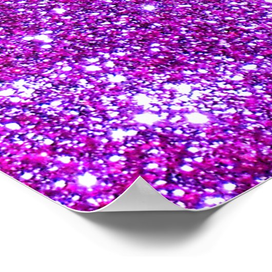 Roze Paarse glitter Sparkle Custom Design Poster (Hoek)