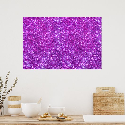 Roze Paarse glitter Sparkle Custom Design Poster (Keuken)