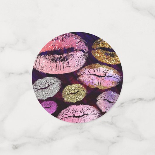 Roze Paarse Glitter Sparkle Glam Verjaardagsfeest Confetti (Kleine voorkant)