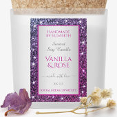 Roze Paarse Glitter Sparkle Product Labels Beauty  Voedselcontainer Etiket