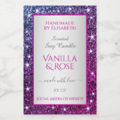 Roze Paarse Glitter Sparkle Product Labels Beauty  Voedselcontainer Etiket (Enkel label)