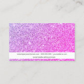 Roze paarse glitter sparkles sequieert visitekaartje (Achterkant)
