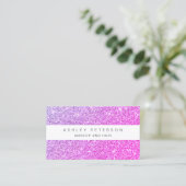 Roze paarse glitter sparkles sequieert visitekaartje (Staand voorkant)