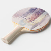 Roze paarse glitter sparren tafeltennisbatje (Voorkant Gekanteld)
