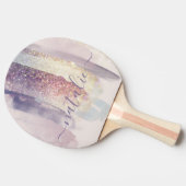 Roze paarse glitter sparren tafeltennisbatje (Zijkant)
