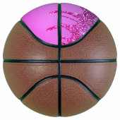 Roze Paarse Glitter Spetters Monogram Basketbal (Rechts)