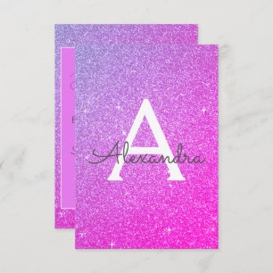 Roze Paarse Glitter Sweet 16 Save the Date Kaart