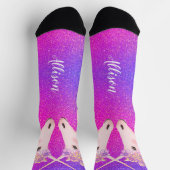 Roze Paarse Glitter Unicorn - Aangepast Sokken (Top)