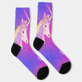 Roze Paarse Glitter Unicorn - Aangepast Sokken (Rechts)