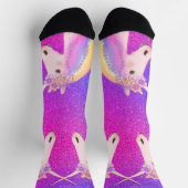 Roze Paarse glitter Unicorn Regenboog Sokken (Top)