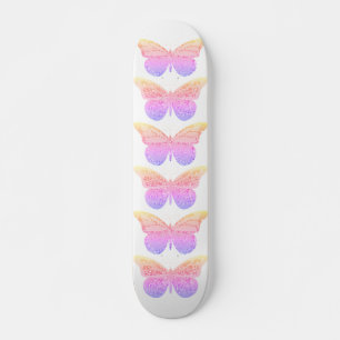 Roze Paarse Glitter Vlinders Persoonlijk Skateboard
