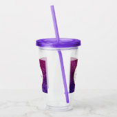 Roze & Paarse Glitterende Glitter Edelstenen Monog Acryl Drinkbeker (Links)