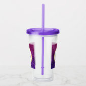 Roze & Paarse Glitterende Glitter Edelstenen Monog Acryl Drinkbeker (Rechts)
