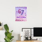 Roze Paarse Glitters 67 Verjaardagsfeestje Poster (Thuiskantoor)
