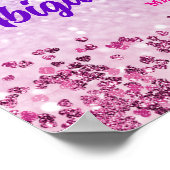 Roze Paarse Glitters 67 Verjaardagsfeestje Poster (Hoek)