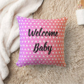 Roze Paarse Glitters Witte Stippen Baby Shower Kussen (Deken)