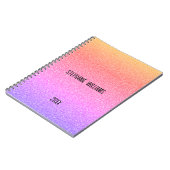 Roze Paarse Glittery Monogram Naam Schattige Girly Notitieboek (Linkerzijde)