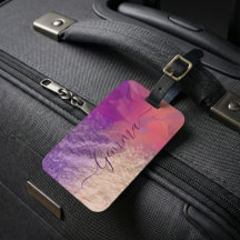 Roze Paarse Gold Foil Glitter Calligraphy Script