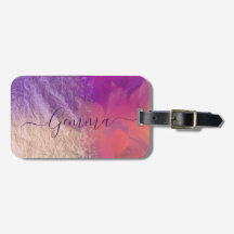 Roze Paarse Gold Foil Glitter Calligraphy Script