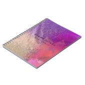 Roze Paarse Gold Foil Glitter Calligraphy Script Notitieboek (Linkerzijde)