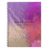 Roze Paarse Gold Foil Glitter Calligraphy Script Notitieboek (Voorkant)