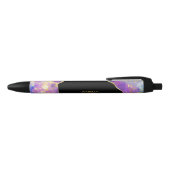 Roze Paarse Gold Opal Gemstone Persoonlijke naam Zwarte Inkt Pen (Bovenkant)