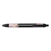 Roze Paarse Gold Opal Gemstone Persoonlijke naam Zwarte Inkt Pen (Achterkant)