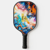 Roze Paarse Golden Custom Monogram Pickleball Paddle (Achterkant)
