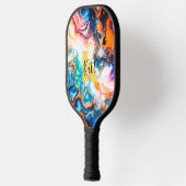 Roze Paarse Golden Custom Monogram Pickleball Paddle (Links)
