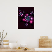 Roze Paarse Gothic Flowers Poster (Keuken)