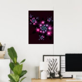 Roze Paarse Gothic Flowers Poster (Thuiskantoor)