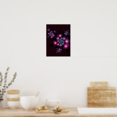 Roze Paarse Gotische Bloemen Poster (Keuken)