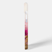 Roze Paarse Goud Marmer Gepersonaliseerd Monogram Case-Mate iPhone Case (Achterkant / Links)