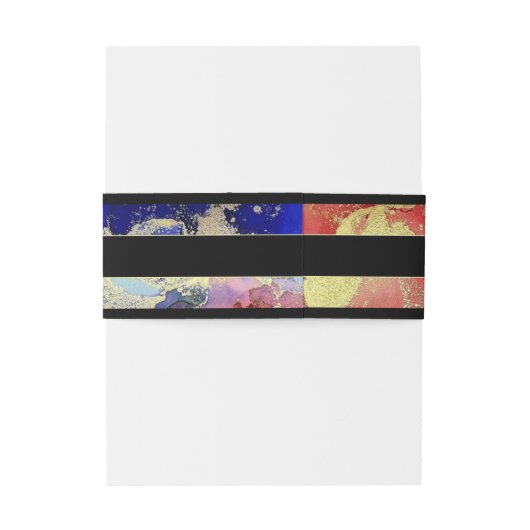 Roze Paarse Goud Zwart Abstract Bruiloft Uitnodigingen Wikkel (Achterkant Voorbeeld)