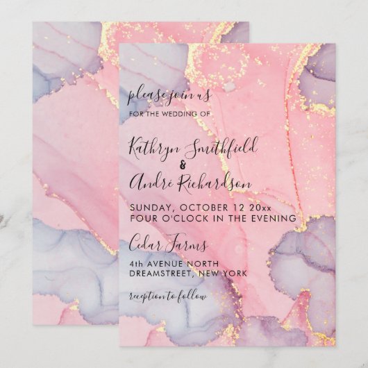 Roze Paarse gouddurfwedstrijd Kaart (Voorkant / Achterkant)