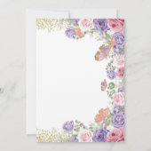 Roze Paarse Gouden Ballet Meisje Baby shower Kaart (Achterkant)