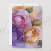  Roze Paarse Gouden Bloemen Verjaardag Kaart (Achterkant)