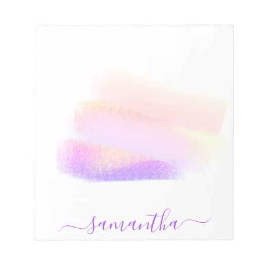 Roze paarse gouden borstels artistiek creatief notitieblok (Voorkant)