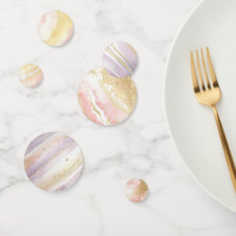 Roze Paarse Gouden Buitenste Ruimte Verjaardag Confetti