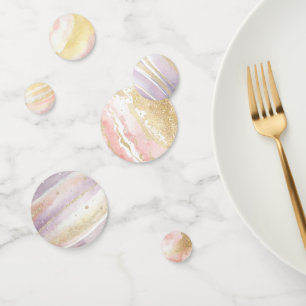 Roze Paarse Gouden Buitenste Ruimte Verjaardag Confetti