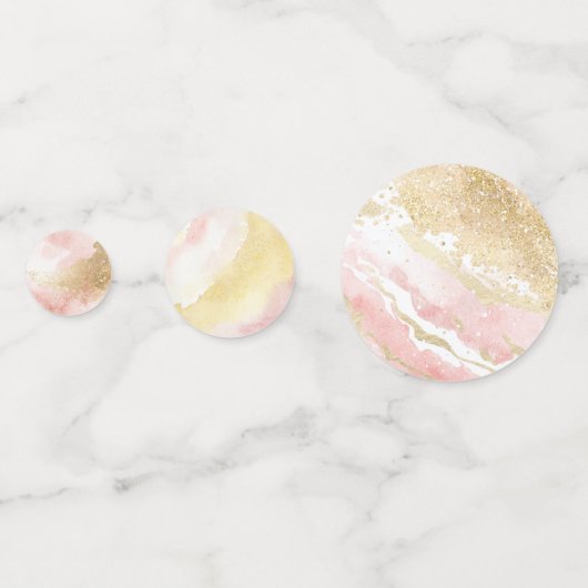 Roze Paarse Gouden Buitenste Ruimte Verjaardag Confetti (Voorkanten)