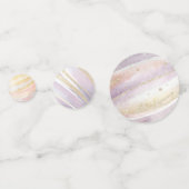 Roze Paarse Gouden Buitenste Ruimte Verjaardag Confetti (Achterkanten)