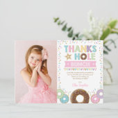 Roze Paarse Gouden Donut Verjaardag Dankjewel Kaar Kaart (Staand voorkant)